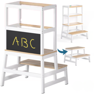 Lernturm PLAY aus Kiefernholz, 93x56x49 cm, weiß/naturbraun