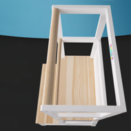 Lernturm PLAY aus Kiefernholz, 93x56x49 cm, weiß/naturbraun