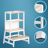 Lernturm PLAY aus Kiefernholz, 93x56x49 cm, weiß/naturbraun