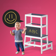 Lernturm PLAY, Kiefernholz, 93x56x49, weiß/anthrazit