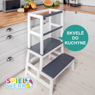 Lernturm PLAY, Kiefernholz, 93x56x49, weiß/anthrazit