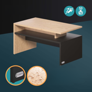 Couchtisch SACRAMENTO, 50x47x92 cm, braun/grau