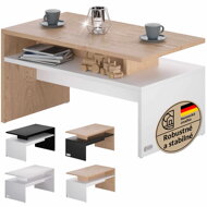 Couchtisch SACRAMENTO, 50x47x92 cm, weiß/braun