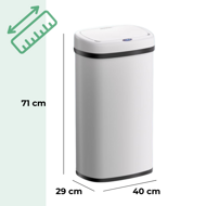 Sensor-Mülleimer DEUS, 58 Liter, weiß