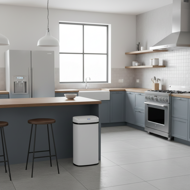 Sensor-Mülleimer DEUS, 58 Liter, weiß