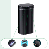 Sensor-Mülleimer DEUS 58 Liter, schwarz