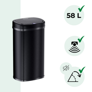 Sensor-Mülleimer DEUS 58 Liter, schwarz