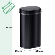 Sensor-Mülleimer DEUS 58 Liter, schwarz
