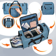 Schulter-Reisetasche JERGY, 90 l, 65x32x33 cm, blau