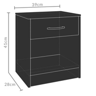 Nachttisch-Set BIANCA, 2-tlg., 41x39x28cm, weiß