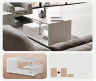 Couchtisch ORLANDO, 95x55x50 cm, weiß