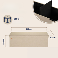 Hocker mit Stauraum EDMUND 115x38x38 cm, beige