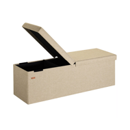 Hocker mit Stauraum und klappbarem Deckel EDMUND, 115x38x38 cm, beige