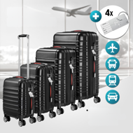 Hartschalenkoffer Set AERO, 4-tlg., ABS, schwarz