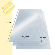 Hohlkammer-Polycarbonat MARK 4 mm, 60,5x121x0,4 cm, 14 Stück, transparent