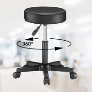 Hocker auf Rollen BONY, Ø35 cm, schwarz