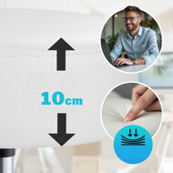 Hocker auf Rollen OXANA mit Fußstütze, Ø35 cm, weiß