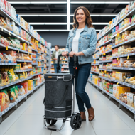 Einkaufstrolley EASY, 50 l, schwarz