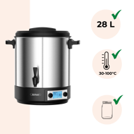 Tee-/Punshc-/Glühweinkocher DION, 28L, silberfarben