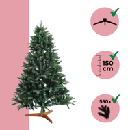 Künstlicher Weihnachtsbaum FROST, 150 cm, grün