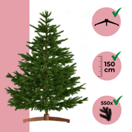 Künstlicher Weihnachtsbaum FROST, 150 cm, grün
