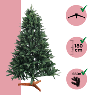 Künstlicher Weihnachtsbaum FROST, 180 cm, grün