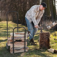 Holztransportwagen AUREL, 56x45x105 cm, schwarz