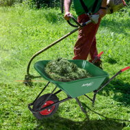 Schubkarre GREG mit Kunststoffwanne, max. Kapazität 100 l/150 kg, grün/schwarz