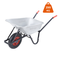Schubkarre BARRY verzinkt, max. Kapazität 100 l/250 kg, silber/schwarz