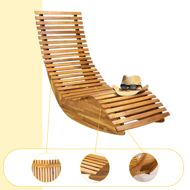 Schaukelliege BALI, 60x195x70 cm, naturbraun