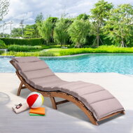 Gartenliege FLORIDA, klappbar, 57x190x51 cm, naturbraun
