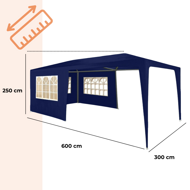 Party-Zelt NEAPOL, 3x6 m, blau