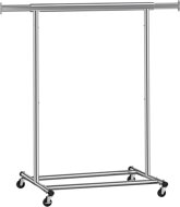 Kleiderständer INEZ auf Rollen, max. 90 kg, 83,5x45x160 cm, silber