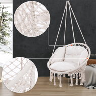 Hängesessel BOHO mit Kissen, Ø 61 cm, beige