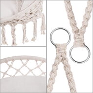 Hängesessel BOHO mit Kissen, Ø 61 cm, beige
