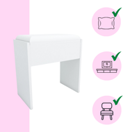 Hocker/Stuhl DIANA für Schminktisch, weiß