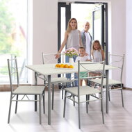 Essgruppe PAUL, 5-teilig, samtweiß