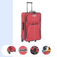 Kofferset TRAVEL, 5-teilig, rot