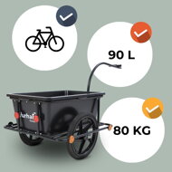 Anhänger für Fahrrad TERY, 90 l, 61x153x90 cm, schwarz