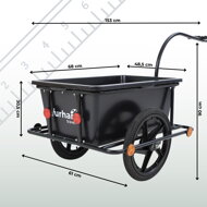 Anhänger für Fahrrad TERY, 90 l, 61x153x90 cm, schwarz
