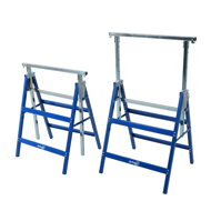 Teleskopische Gerüstböcke DANNY, max. 200 kg, 2 Stück, 60x56x81-130 cm, silber/blau