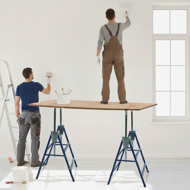 Teleskopische Gerüstböcke DANNY, 2er-Set, max. 200 kg, 69x57x81-130 cm, silber/blau 