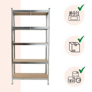 Hochlastregal HEAVY, max. 875 kg, 90x40x180 cm, silber