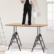 Teleskopische Gerüstböcke DANNY, 2er-Set, max. 200 kg, 60x56x81-130 cm, silber/schwarz