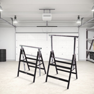 Teleskopische Gerüstböcke DANNY, 2er-Set, max. 200 kg, 60x56x81-130 cm, silber/schwarz