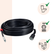 Rohrreinigungsset Premium, 15 m, schwarz