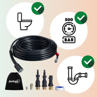 Rohrreinigungsset Premium, 15 m, schwarz