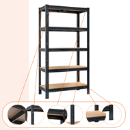 Hochlastregal HEAVY, max. 875 kg, 90x40x180 cm, schwarz