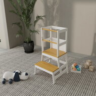 Lernturm PLAY aus Kiefernholz, 93x56x49 cm, weiß/naturbraun