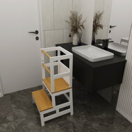 Lernturm PLAY aus Kiefernholz, 93x56x49 cm, weiß/naturbraun